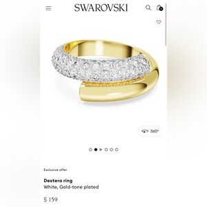 Swarovski Gold Pavé Knot Bracelet and Ring